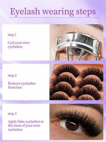 Single Cluster False Eyelashes, Fluffy & Voluminous, Defined Layers For Bold Makeup Look - View 5