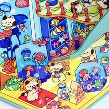 1 Set 3D Scene Building Stickers, Fun Stress Relief Children's Planner Stickers, House Series - Mini Version 12.0 Aquarium - View 7