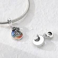 Cuentas de colgante de moda chapadas en plata para hacer joyas DIY, diseño de mascota linda de gato y perro para viajes, estilo unisex, accesorios para mujer, gato, pez, oso, fresa, pirámide, piloto, zapatillas de ballet, avión, equipaje, pasaporte, árbol de la vida, nudo celta, cuentas con Charm, adecuadas para hacer pulseras y collares originales DIY, regalo para mujeres, familia y amigos - Plateado - Ver 8