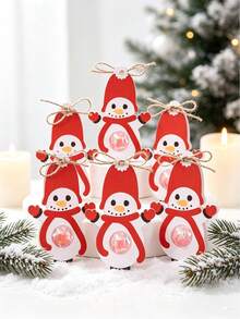 25/50pcs/Pack Christmas Gnome Snowman Candy Lollipop Cardstock Cards Party Gifts Decorations Baking Gift Box Decoration Cardstock Includes Ribbon Or String - View 10