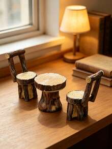 Mini Garden Table & Chair Set, Outdoor Garden Furniture Accessories Series - B - View 6