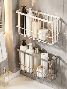 Wall Mount Metal Wire Storage Basket, Adhesive Hanging Bathroom Organizer Caddy, Rustproof Shower Storage Rack For Toiletries, Shampoo, Bathroom Accessories,Adhesive Hanging Basket, Rustproof Shower Shelf, Toiletries Storage Rack, Bathroom Wall Baske - Multicolor - View 11