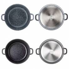 Elitehoff 14-Piece Nonstick Cookware Set, Marble-Coated Aluminium Pots With Glass Lids, Induction & Gas Compatible, Black Or Grey - View 9