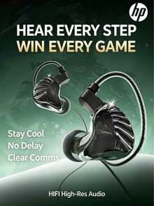 HP DHE-7007 Wired Gaming Earphones, 10mm Dynamic Driver, Hi-Fi Sound Quality And Directional Audio, In-Ear Design, Equipped With Noise-Canceling Microphone, Suitable For PC And Mobile Gaming - View 5