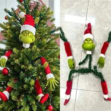 The Grinch The Grinch 1 Set Christmas Tree Topper Decor, Green Monster Head Arms Legs Set, Poseable Christmas Tree Ornament For Xmas Tree Party Holiday Home Decoration - Cartoon - View 6