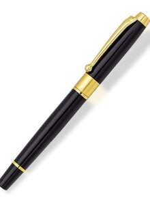 1pc Custom Engraved Gold-Tone Ballpoint Pen, Vintage Style. Personalized Name, Quick-Dry Black Ink, Smooth Writing For Office And Gifting. - Multi-color - View 13