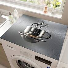 (Hot !!) 1pc 2D Coffee Pattern Flat Stove Protector Mat And Non-Slip Rubber Stove Cover Pad Suitable For Induction Cooktop, Glass Stove And Multi-Function Anti-Scratch Mat, Also Best Choice For Oven, Washing Machine, Dryer And Kitchen Decoration - Multicolor - View 13