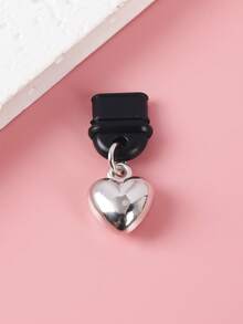 1pc Minimalist Fashionable Heart-Shaped Dust Plug For Android Phone Type-C And Lightning Interface - Multicolor - View 6