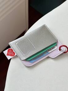 Card Holder Keychain Multi-Slot Card Holder, Spring Rope Strap With Hollow Metal Butterfly & Heart Pendant, Colorblock Layered Card Sleeve; Suitable For Students, Office Workers, Can Store Campus Card, Access Card, Daily Commute, Campus Travel, Valentine's Day, Birthday Gift, Sweet Cool Y2K Style Portable Storage, Creative Small Gift For Best Friends - Multicolor - View 14