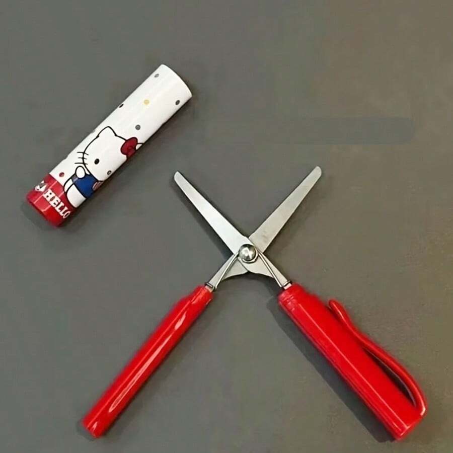 Hasbro Sanrio Hello Kitty Pen Shaped Safety Scissors, Portable Compact Design, Great For Office, Home, DIY Crafting & Package Opening, Practical Cutting Tool, Cute Desktop Collectible For Hello Kitty Fans - A - View 1
