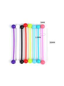 8PCS/Pack Anting Tindik Industri Silikon Lembut Bentuk Barbel untuk Tindik Telinga, Penyangga Anting Industri 14G, Anti Alergi untuk Masa Penyembuhan Tindik - Paket 8 buah - View 2