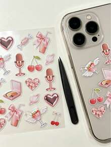 1pc/2pcs, 8cm*12cm, PET Decorative Stickers, Phone Case, Water Bottle, Laptop, Suitcase, Guitar, Earphones, Bicycle Decoration, Suitable For Personal Use And Retailers, Decorative Sticker Source - Multi-color - View 8