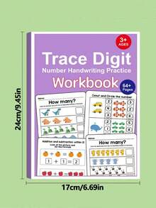 1pc Math Counting Workbook, Number Filling Book, Logical Thinking Training, Preschool/Kindergarten/Early Education Fun Math Activity Book, Including Ocean/Animal/Fruit Themes, Montessori Educational Learning Supplies, Kindergarten Learning Materials, Back To School Gift - Multicolor - View 12