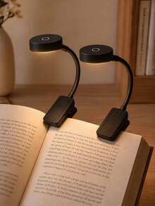 4pcs 4-LED Black/White Clip-On Book Light, Eye-Protection Reading Light, 3 Color Temperatures, Dimmable, Mini Portable Clip-On Reading Light (Battery Not Included) - Multi-color - View 11