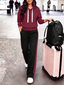 Autumn Fashion Korean Street Lazy Style 2 Pieces Set: Drop Shoulder ...