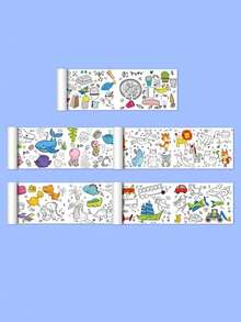 1/4/5/6/12 Rolls Creative Doodle Scrolls Random Patterns, Teenagers Painting Toys, Animal Fruit Theme And Intelligence Hand-Drawn Scrolls - Multicolor - View 16