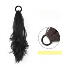 Synthetic Long Wavy Curly Hair Street Style Wig Fluffy Ponytail Hairband - Multicolor - View 2