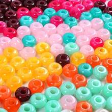 50pcs Acrylic Faux Jade Abacus Beads, Dual-Color Gradient Large Hole Loose Beads, Handmade Bracelet Necklace Earring Jewelry Craft Accessories, Phone Charm And Keychain Making Material - Multicolor - View 4