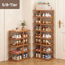 EZIFY 5/6/8-Tier Bamboo Shoe Rack, Rounded Corner Vertical Design, Spacious Top Storage, For Entryway/Hallway/Living Room/Bedroom/Garage, Ideal Housewarming Gift. - 6-tier Semicircle - View 2