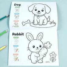 Children's Step-By-Step Drawing And Coloring Book, Farm Animals And Transportation, Thick Lines Large Patterns, Coloring Workbook, Student Early Education Fun Drawing Enlightenment Coloring Practice Book, Back To School Drawing Learning Supplies, Christmas Learning Gift - Multicolor - View 6
