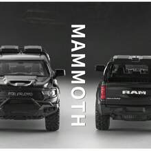 3pcs Mammoth Pickup Alloy Car Model, 1/32 Scale Simulation Off-Road Truck Decor, Pull Back Vehicle With Openable Doors, Collectible Desktop Display Ornament, Halloween & Christmas Party Decor - Multicolor - View 7