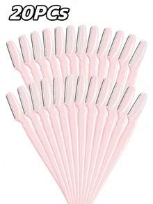 5/10/20/40pcs Pink Set - PP Material, Fun Dopamine Color, Includes , Exfoliating Scraper, Suitable For Face/Body Hair Trimming; Long Handle Blade With Precision Protective Cover, Suitable For Daily Use Or Travel - Upgraded Version - View 12