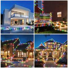 Lampu Tali LED Tenaga Surya Otomatis Isi Ulang, Mode Warna Putih Hangat, Putih Murni & Pelangi yang Dapat Diganti, Strip Tahan Air yang Dapat Ditekuk untuk Dekorasi Halaman Belakang & Lanskap - lampu tabung - View 4