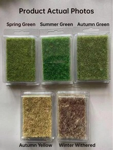 1 Box Seasonal Mini Artificial Grass Clump Model, 2.28*3.35in Simulated Sand Table Grass/Miniature Grass Tuft/Fake Grass Ball, Suitable For Various Scene Decoration, Train Track Miniature Landscape Model, Garden Model Landscape And Architectural Scene Layout DIY Material, Miniature Accessories - Grass Tuft - View 7