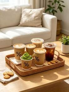 25pcs/Set 280ml Thick Paper Cups, Disposable Milk Tea Coffee Cups With Lids, Colorful Disposable Kraft Paper Cups, ,Gothic Halloween Decor,Merry Christmas,Double-Layer Insulated Disposable Coffee/Milk Tea Paper Cups,Perfect For Halloween Parties - Brown - View 3