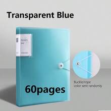 1pc Translucent Cover Document Folder, Transparent Insert File Folder, Snap Closure Folder, Multi-Color Storage Bag, Multi-Specification Loose-Leaf Binder, Storage Album, 20/30/40/60/100 Pages, A4 Multi-Layer Insert Pocket, 6 Colors Available, Stain-Resistant, Waterproof, Comfortable Touch, School Document Bag, Student Subject Exam Paper Bag, Artwork & Certificate Collection Album, Fashion Design - Multicolor - View 21