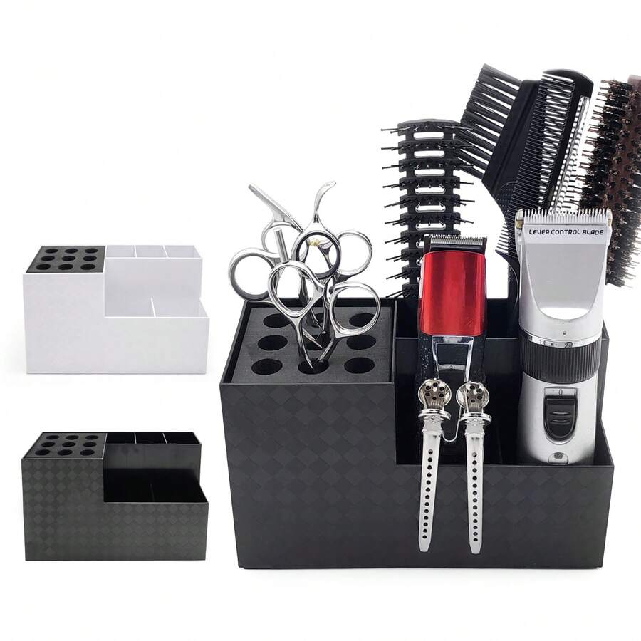 Hair Scissors Holder, Barber Shop Storage Rack, Tool Storage Box For Hair Combs, Clips And Brushes, Salon Scissors Block Stand - Storage Box - View 1