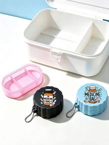 Portable Pill Bottle Organizer, With Chain,Travel Personal Pill Container For Pocket Purse, Medications And Personal Items, Boxes For Home And Outdoor - Multicolor - View 3