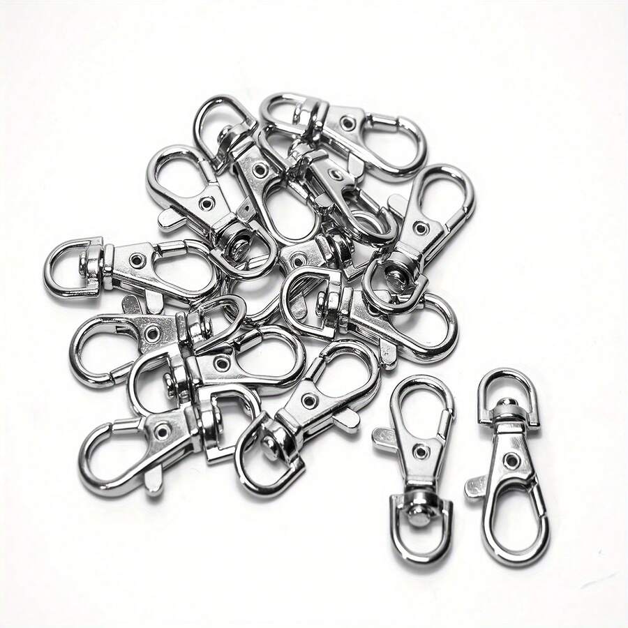 5/10/20/30/50/100pcs Integrated Lobster Claw Swivel Snap Hook Keychain Clip Rotating Spring Hook Lobster Clasp Small Metal Swivel Key Chain Clip Hook Hardware For Keychain Making DIY Crafts Lanyard Making Pet Collar (35mm) - Keychain - View 1