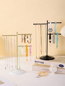 1pc European Style Metal Jewelry Display Stand, Necklace Storage Rack. Multi-Functional Design, Can Be Used To Store Bracelets, Necklaces, Watches And Other Accessories. It Can Perfectly Organize Various Jewelry, Excellently Complete The Storage Task, And Keep Your Jewelry Neat And Orderly. - Multicolor - View 2