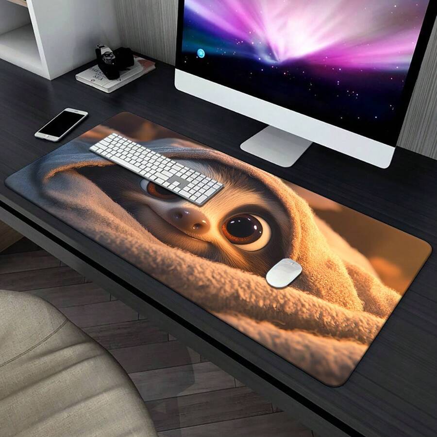 1 buah Alas Meja Motif Sloth Lucu Cetak HD, Alas Mouse Multifungsi, Alas Keyboard Gaming, Alas Meja Komputer PC Gamer Kantor. Hadiah untuk Keluarga dan Teman - View 1