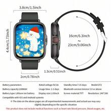 QAGSFLC Unisex Kids Smart Watch, 1.83-Inch Screen, Colorful Silicone Strap, Functions Include Alarm, Built-In Games, Pedometer, Calculator, Stopwatch, Wireless Calling, SMS Notification, Multiple Sports Modes, Remote Photo, Music Playback, 180mAh Battery. Perfect Gift For Boys And Girls. - Multicolor - View 9
