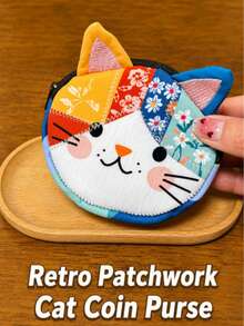 Cute Cat-Shaped Storage Bag, 3D Cat Outline Design, Can Be Used As Coin Purse, Toiletry Travel Bag, Stationery Storage Bag, Pencil Case, Marker Storage Bag - Multicolor - View 4