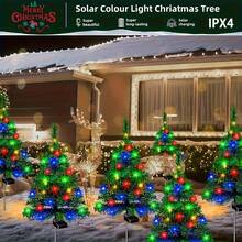 Solar Powered Christmas Tree Lawn Lights, Available In Single Or Double Pack. Ideal For Decorating Christmas Paths, Yards, Front Doors And Cemetery Lawns - Perfect Christmas Decoration And Gift, Also Suitable For Halloween Decoration - Festive Atmosphere - View 9