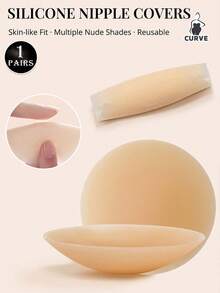 2 Pcs Reusable Solid Silicone Nipple Covers, Women's Invisible Round Nipple Covers, 5 Colors To Choose From, Suitable For Wedding Dresses And Strapless Clothing - Multicolor - View 16