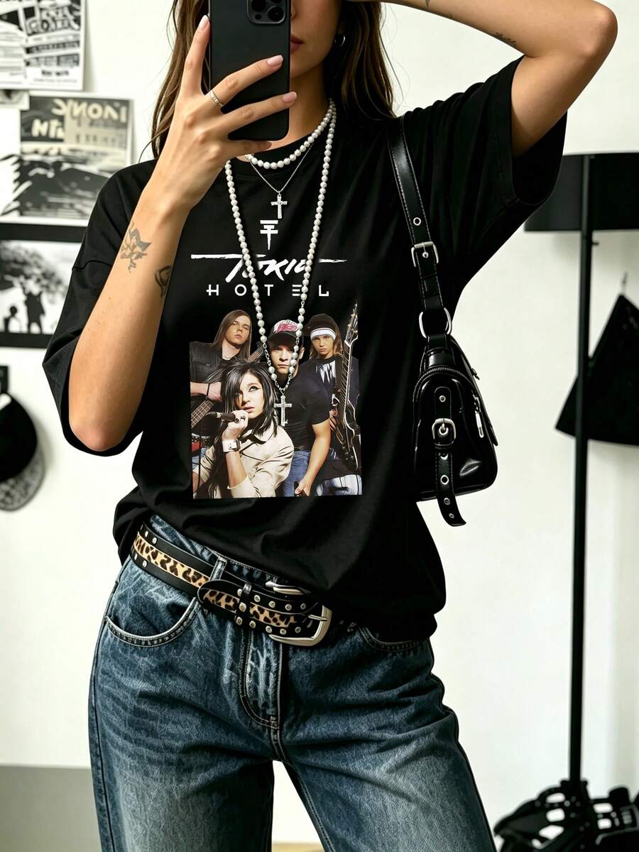 Tokio Hotel Oversized T-Shirt, Casual Concert Shirt, Rock Style