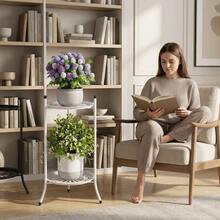 2-Tier Wrought Iron Plant Stand, Round Flower Pot Display Rack, Space-Saving Corner Plant Holder, Suitable For Home And Balcony Decor - Multicolor - View 5