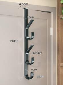 1pc Metal Over-The-Door Coat Rack, Door Hook, Hang And Use, No-Drill Clothes Rack, Storage Rack, Bedroom Door Back Hanging Hook, Easy Install Door Hook - Strong Metal Coat Rack, Suitable For Clothes, Hats And Bags - Space-Saving Design, Suitable For Bedroom, Dorm And Closet - Multicolor - View 12
