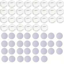20pcs DIY Badge Set, Transparent Acrylic Material, Button Pins, Flip-Cover Button Badges, School Name Display Frames, Custom/Photo Buttons, DIY Holiday Decoration Materials, Mini Clothing Transparent Pins - Multi-color - View 2