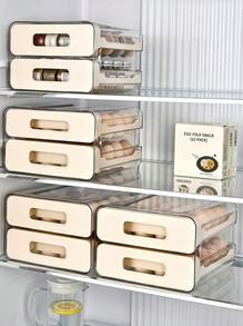 32-Egg Capacity Refrigerator Egg Storage Rack - Transparent Plastic Drawer-Style Organizer, Space-Saving Design, Keeps Freshness, Compact Kitchen Storage, Durable Plastic, Essential Kitchen Item, Stylish Organizer, Sturdy Structure - Multiple Styles and Colors - View 10