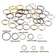 118pcs Double Layer Jump Rings Key Rings, Used For Making Keychain Accessories DIY Handmade Craft Assembly Connection Rings, Jewelry Making Accessories, Bag Accessories, Pet Accessories, Handmade Beaded Chain, Pendant Earring Clasp, Spacer Bead Connector, Bag Keychain Clasp, Open Jump Ring, O-Ring Connector, Double Loop Keychain Connection Ring DIY Supplies - Double Hoop Earrings - View 2
