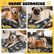 Waterproof Dog Blanket Reversible Sherpa Fleece For Large Dogs Cat Soft Print Pet Blanket Washable , Furniture Protector For Couch Sofa Bed Car, Cozy Throw(23.6" X 31.5", Grey) - 60 X 80 cm - View 6