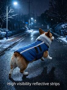 Winter Dog Coats, Anti-Frost Fleece Dog Vest, Cold Weather Dog Jacket With Reflective Panels - Features Adjustable Hook And Loop Straps For Easy On/Off, Suitable For Small, Medium, And Large Dogs - Royal Blue - View 7