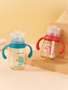 Cute Cartoon Shaped Direct Drinking Water Bottle With Plastic Handle, Designed For Learning To Drink - Multicolor - View 2