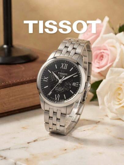 Tissot T41.1.183.53 Ladies Automatic Watch, Stainless Steel Bracelet, Black Roman Numeral Dial, Sapphire Crystal 30M Water Resistant Wrist Watch