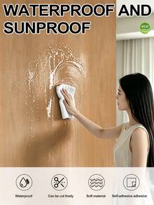 1 Roll PVC Matte Wood Grain Self-Adhesive Wall Sticker, Decorative Renovation Sticker, Wall Cover-Up, Wall Panel, 3D Moisture-Proof Background Wall, Removable, Wipeable, Dust-Resistant Wall Renovation Decorative Wallpaper - Multicolor - View 10